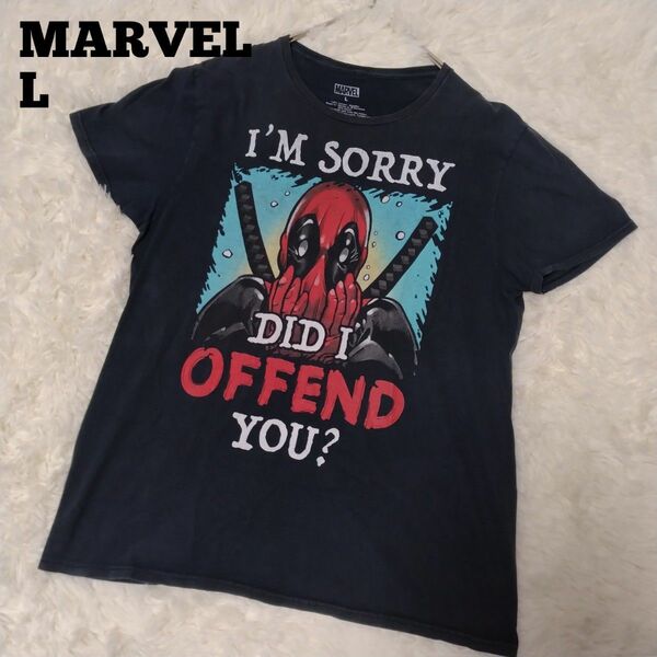 MARVEL デッドプール Tシャツ L ブラック