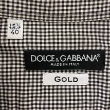  DOLCE&GABBANA イタリア製 GOLD ギンガムチェック 長袖シャツ メンズ 40サイズ ドルチェ&ガッバーナ ドルガバ ドレスシャツ 3030258_画像4