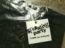 COMME des GARCONS 2007 Xmas SPARKING PARTY ×CHROME HEARTS スクロールラベルロゴカットソー コムデギャルソン クロムハーツ 黒_画像3