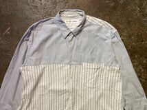 COMME des GARCONS SHIRT コムデギャルソンシャツ　90s シアサッカー　ドッキング　ストライプシャツ　長袖シャツ　M_画像2