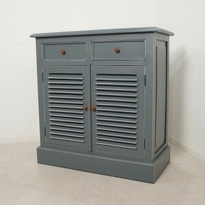  antique style counter .. louver . door storage shelves reji pcs store furniture mahogany gray 