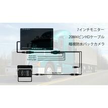 バックカメラシステム 7インチモニター＋バックカメラ＋20Mケーブル CCDレンズ 24V対応 トラック バス ガイドラインあり LP-OMT70SET-PRO_画像7