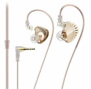 ★新品★即決★ Lafitear LD2 カナル型 イヤホン QDC リケーブル可 3.5mm L字プラグ シュア掛け 中華イヤホン ゴールド系