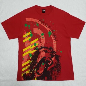 希少 STUSSY POSITIVE VIBRATION TEE レア オールド ステューシー ビッグロゴ Tシャツ L レッド レゲエ ラスタ 90 00s 美品 SS LINK RED