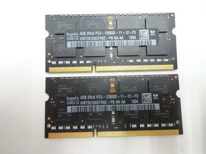 新入荷　 hynix APPLE iMAC ノートPCなど用　純正メモリ　PC3-12800S　HMT351S6CFR8C-PB　DDR3 4GB ２枚セット 計8GB　中古動作品　