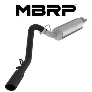 MBRP 2000-2006 ジープ ラングラー TJ 2.5L 4.0L キャットバック エキゾースト ブラックTip 正規輸入品の画像1