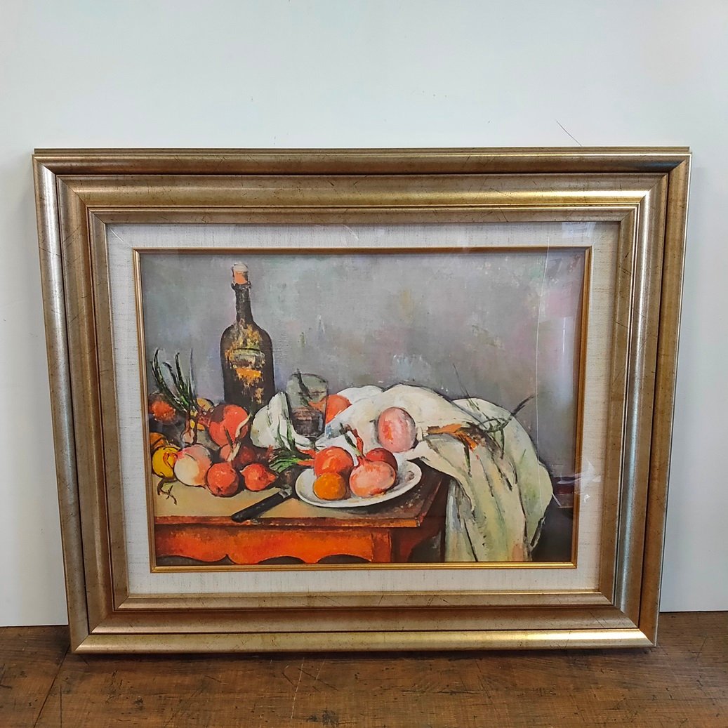 Reproducción de cuadro Bodegón con cebollas de Paul Cezanne Altura aprox. 47, 5 cm x ancho aprox. 57cm A3/SR5, obra de arte, cuadro, otros