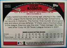 3枚セット Colby Rasmus STL 2009 Upper Deck SP Authentic Rookie Auto /300 FUTURE WATCH RC Card #229 + RC topps ,UD 三枚セット _画像7