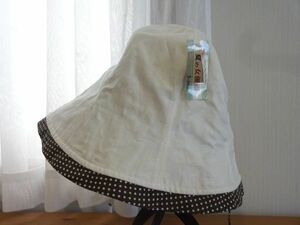 ％夏の女優帽％東田　レディース　タグ付　ストローハット　サイズ５６cm　キャップ　ハミルトン　帽子　水玉