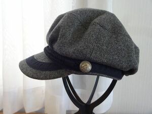 ％Maogi％シゲマツ レディース・ガールズ　灰色帽子　キャスケット サイズ５７・５cm　キャップ　帽子　ウール使用