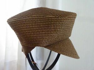 ％バル％レディース・婦人用　ペーパーハット キャスケット　サイズ５７・５cm　キャップ　茶色帽子　帽子