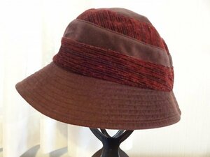 「MODELIA」レディース・婦人用　紫色美模様　クロッチェ　スタイル帽子　サイズ５７cm　キャップ　帽子　日本製