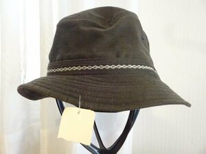 「光る刺繍」キッズ帽子　女の子　濃い目の灰色　バケットハット サイズ５５cm　キャップ　帽子　タグ付　ソフト帽