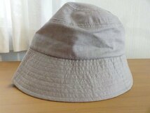 ●シゲマツ ●レディース・ガールズ　灰色帽子　裏面模様入　サイズ５６cm　キャップ　帽子　麻使用　バケットハット_画像5