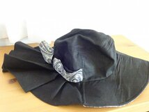 ∞THEORIA∞セオリア　黒色帽子　レディース・婦人用　つば広ハット　サンカット付　サイズ５６cm〜５８cm キャップ　帽子_画像5