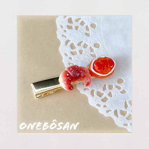 HANDMADE ONEBOSAN モチーフヘアクリップ【3時のおやつ】