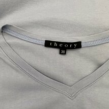 A711●未使用●Theory　セオリー●半袖Tシャツ　半袖カットソー●定番Tシャツ 無地　ブルー　38サイズ_画像4