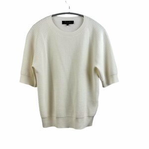 A821●美品●Loro Piana　ロロピアーナ●半袖ニット●ホワイト　白　シルクコットン●36サイズ　MAC3519　FAM0698