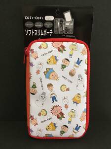 COJI-COJI/コジコジ　ソフトスリムポーチD☆彡　ホワイト☆　さくらももこ　ポーチ　マルチケース　新品　粧美堂