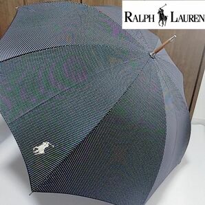 ポロラルフローレン　長傘　ネイビー　ドット　大きめ　ドット柄　ロゴ 雨傘 POLO RALPH LAUREN 男性用