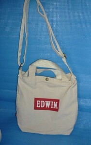 A* unused * Edwin EDWIN 2WAY BOX Logo shoulder tote bag 