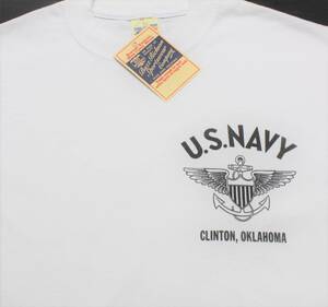 YTS27東洋XS USネイビーU.S.NAVYステンシルU.S.N.オクラホマ クリントンUSN半袖TシャツUSA製Buzz Rickson'sバズリクソンズ