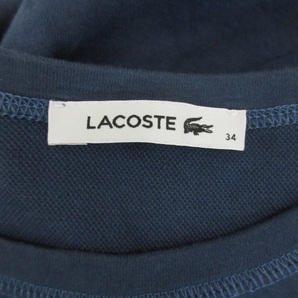 ラコステ LACOSTE ワンピース ひざ丈 半袖 ラウンドネック ワッペン34 ネイビー 紺 /YM43 レディースの画像4