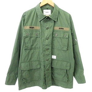 ダブルタップス WTAPS 19SS JUNGLE LS 01 SHIRT ジャングル シャツ ミリタリー シャツジャケット X01 S オリーブ グリーン■U180 メンズ