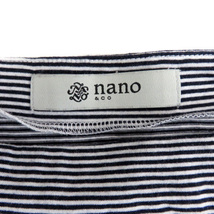 ナノ&コー nano&co ナノユニバース Tシャツ カットソー 半袖 スクエアネック ボーダー柄 F 紺 ネイビー 白 ホワイト /YS12 レディース_画像4
