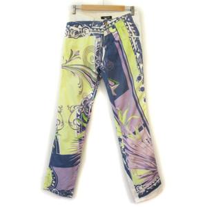  Versace Versace .VERSACE pants total pattern button fly cotton 32 Italy made domestic regular white white men's 