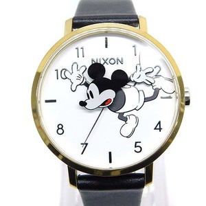 ニクソン NIXON 腕時計 アナログ クォーツ ミッキーマウス 3針 黒 ブラック ゴールド色 /MF ■OS レディース
