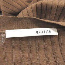 カリテ qualite ニットカーディガン 長袖 リブ Vネック F 茶 ブラウン /CT レディース_画像6