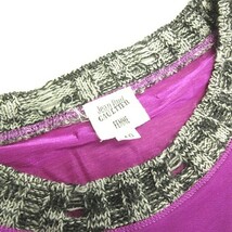 ジャンポールゴルチエ ファム Jean Paul GAULTIER FEMME 美品 Tシャツ カットソー ストレッチ ニット 素材切り替え 長袖 紫 40 NGA35_画像5