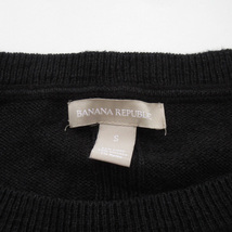 バナナリパブリック BANANA REPUBLIC カットソー ニット ボーダー リネン S 黒 ブラック レディース_画像4