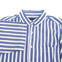レイジブルー RAGEBLUE カジュアルシャツ 半袖 ストライプ柄 M オフホワイト 青 ブルー /HO30 メンズ_画像3