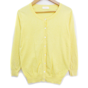  Ballsey BALLSEY Tomorrowland knitted cardigan thin middle height plain 38 yellow color yellow /FF52 lady's 