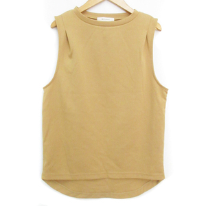 Moussy moussy cut and sewn long height no sleeve round neck plain F beige /FF53 lady's 