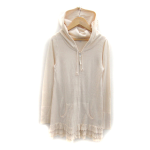  Jill Stuart JILL STUART jacket knitted Parker long height plain Zip up tia-doM ivory /SY1 lady's 