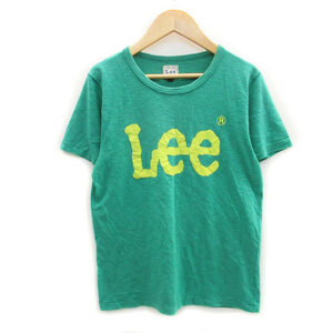 リー LEE Tシャツ カットソー 半袖 ラウンドネック ロゴ S グリーン 緑 /MS23 レディース