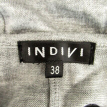 インディヴィ INDIVI カットソー Vネック 七分袖 オーバーサイズ 38 グレー チャコールグレー /HO20 レディース_画像4