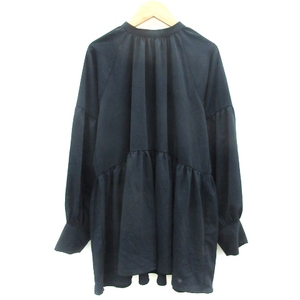  Nano Universe nano universe blouse shirt long sleeve band color F navy navy blue /YM27 lady's 