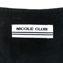 ニコルクラブ NICOLE CLUB ワンピース ミニ丈 ノースリーブ ラウンドネック 無地 ジップアップ タイト 黒 ブラック /YS29 レディース_画像4