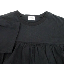 メリージェニー merry jenny Tシャツ カットソー ラウンドネック 半袖 フリル オーバーサイズ F 黒 ブラック /HO19 レディース_画像3