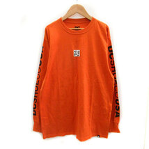 ディーシーシューズ DC SHOES Tシャツ カットソー 長袖 ラウンドネック ロゴ刺繍 M オレンジ /MS29 メンズ_画像1