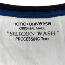 ナノユニバース nano universe Tシャツ カットソー 長袖 ラウンドネック 無地 M 紺 ネイビー /YS23 レディース_画像4