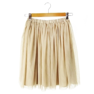  slow b Iena SLOBE IENA skirt chu-rugya The - flair Mini thin volume beige /CK30 * lady's 