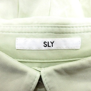 スライ SLY シャツワンピース ミニ ステンカラー 長袖 F 黄緑 ライトグリーン /AU レディースの画像5