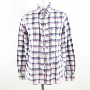  Tommy Hilfiger TOMMY HILFIGER shirt long sleeve check purple white 6 *A102 lady's 