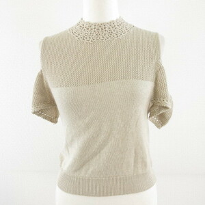  JadaToys GYDA summer knitted mesh short shoulder see . short sleeves beige F *A228 lady's 