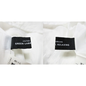 グリーンレーベルリラクシング ユナイテッドアローズ green label relaxing カットソー 総レース クルーネック 半袖 金ボタン 花柄 白の画像6